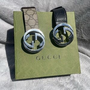 Set of Two: Gucci Black and Brown Leather Belts PREVIOUSLY WORN